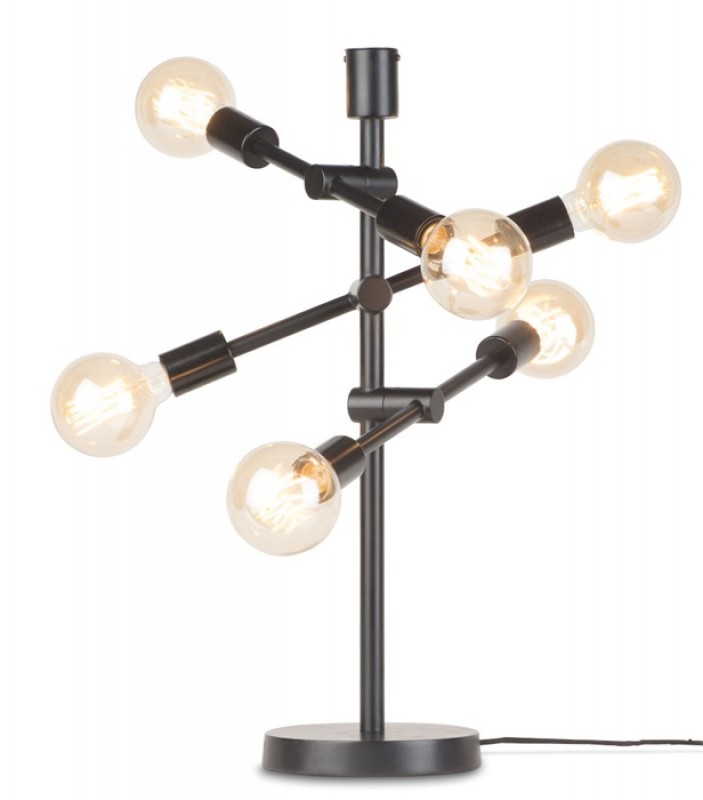 TABLE LAMP BLACK IRON 3 ARM 6 BULBS     - TABLE LAMPS